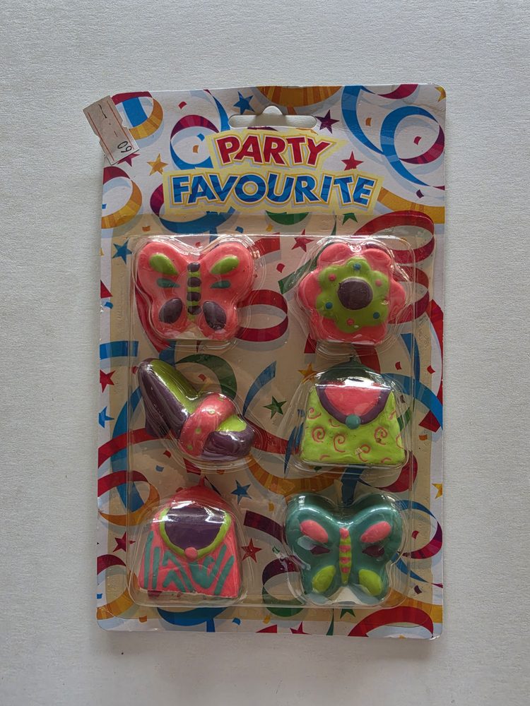Set de velas decorativas multicolores (mariposas rosada y verde