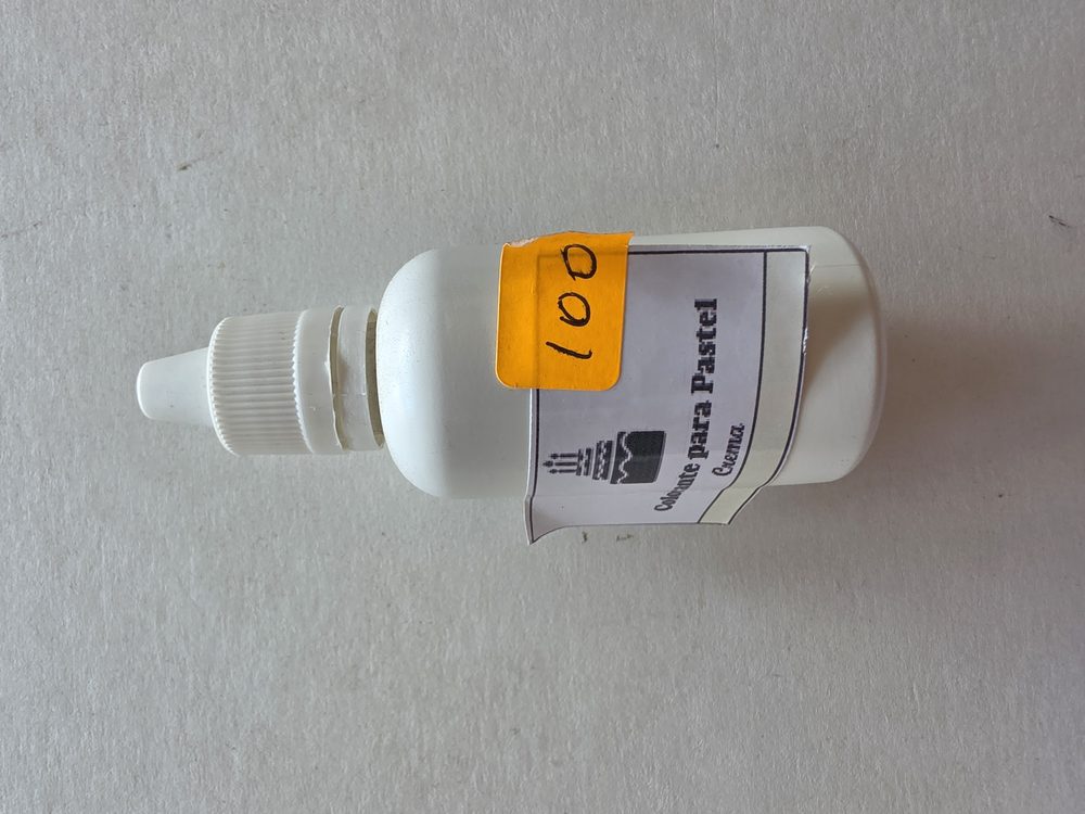 Frasco gotero de colorante para pastel color crema, botella plastica