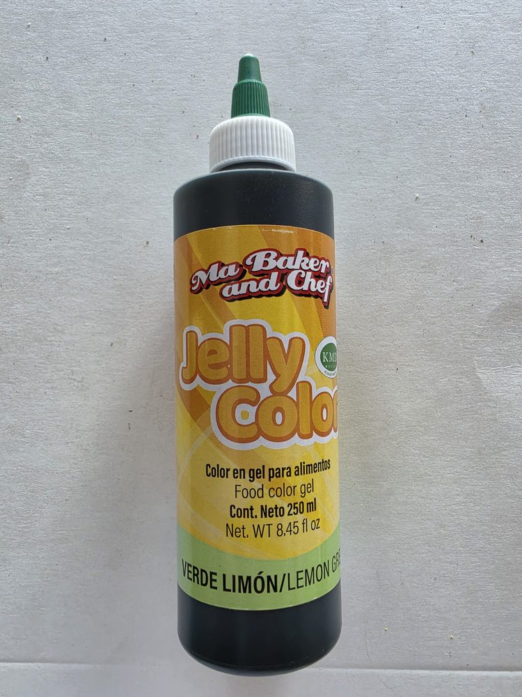 Botella de colorante en gel para alimentos color verde limón, 250 ml