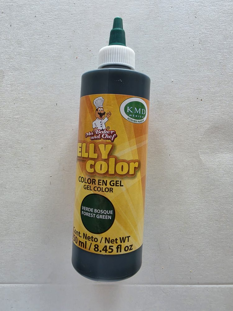Botella de colorante en gel para alimentos color verde bosque, envase