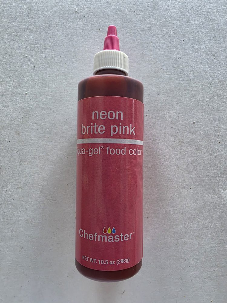 Botella de colorante en gel para alimentos color rosado neon, 298 g
