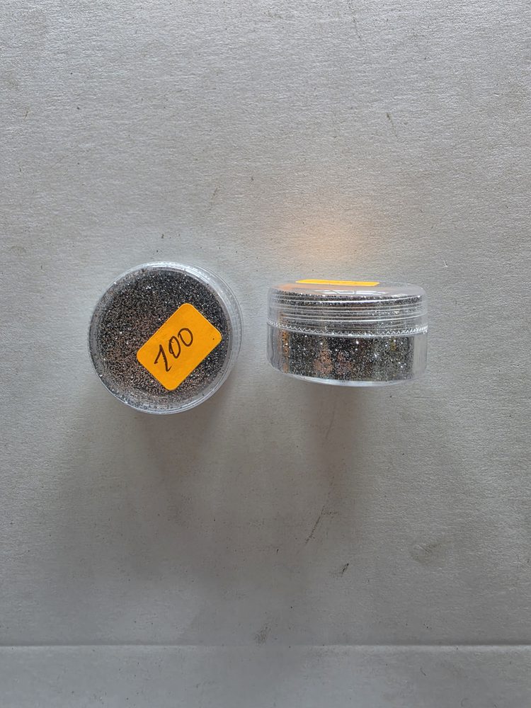 Frasco de escarcha (glitter) plateada / gris