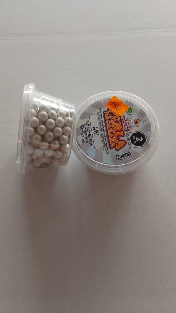 Perlas comestibles nacaradas color blanco hueso