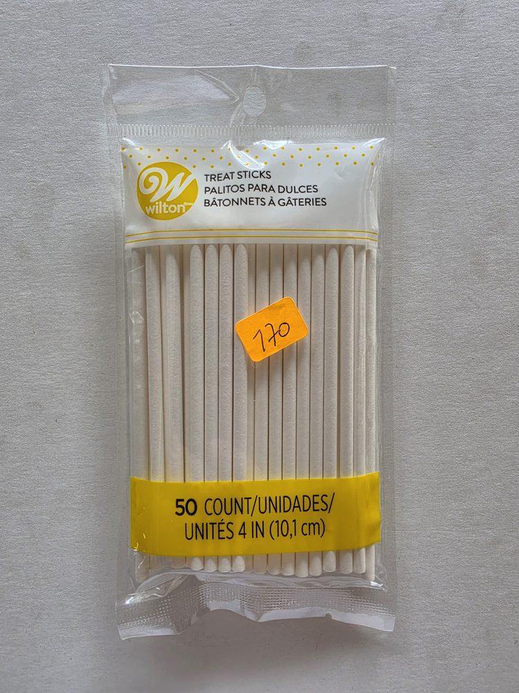 Paquete de palitos de papel blancos para paletas o cake pops, marca