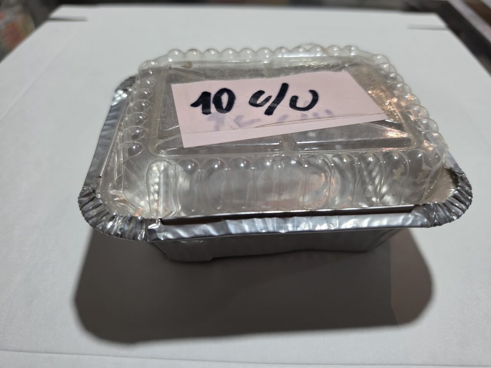 Molde desechable rectangular chico de aluminio con tapa domo