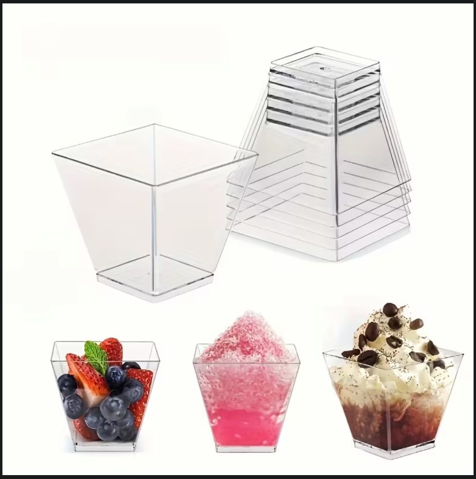 Vasos trapezoidales reutilizables, paquete de 12