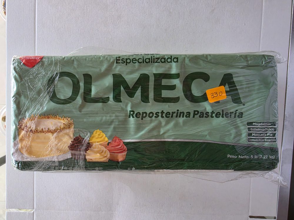 Bloque de grasa especializada Olmeca Reposterina Pasteleria de 5 lb