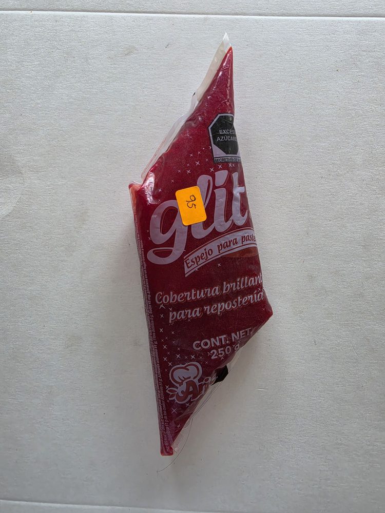 Bolsa de brillo espejo rojo para pasteles, 250 g