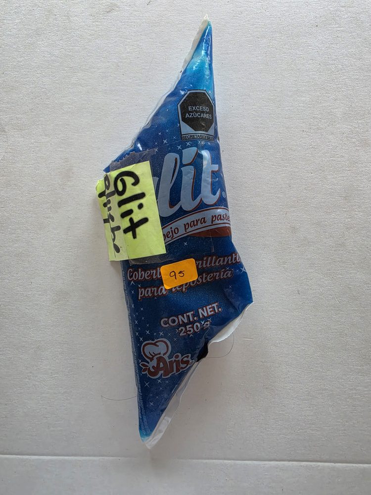 Bolsa de brillo espejo azul para pasteles, 250 g