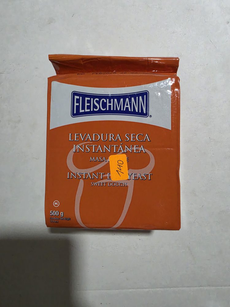 Levadura seca instantanea Fleischmann para masa dulce, bolsa naranja