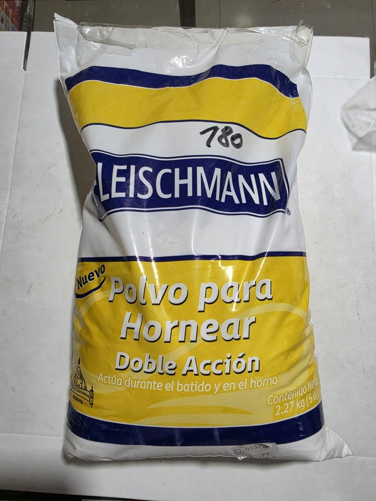 Polvo para hornear doble accion Fleischmann, bolsa blanca