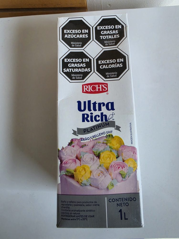 Rich's Ultra Rich Platinum baño y relleno sabor chantilly, 1 L