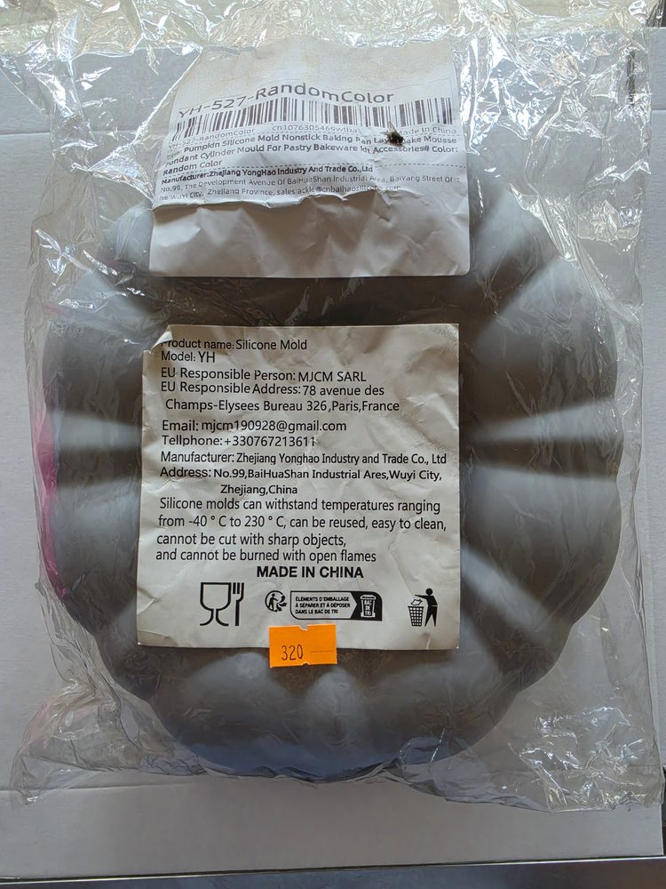 Molde grande de silicón azul oscuro tipo calabaza/bundt