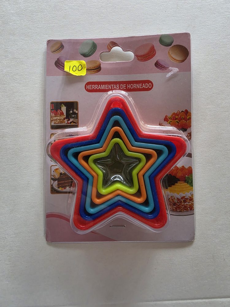 Set de cortadores de plástico en forma de estrella, encajables