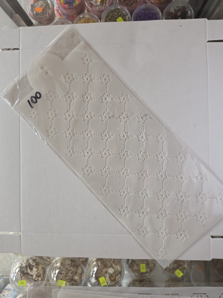 Texturizador rectangular de silicón blanco translúcido con patrón