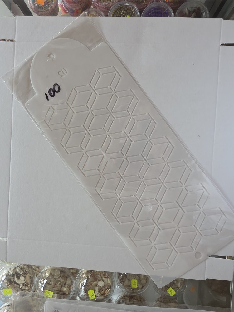 Texturizador rectangular de silicón blanco translúcido con patrón