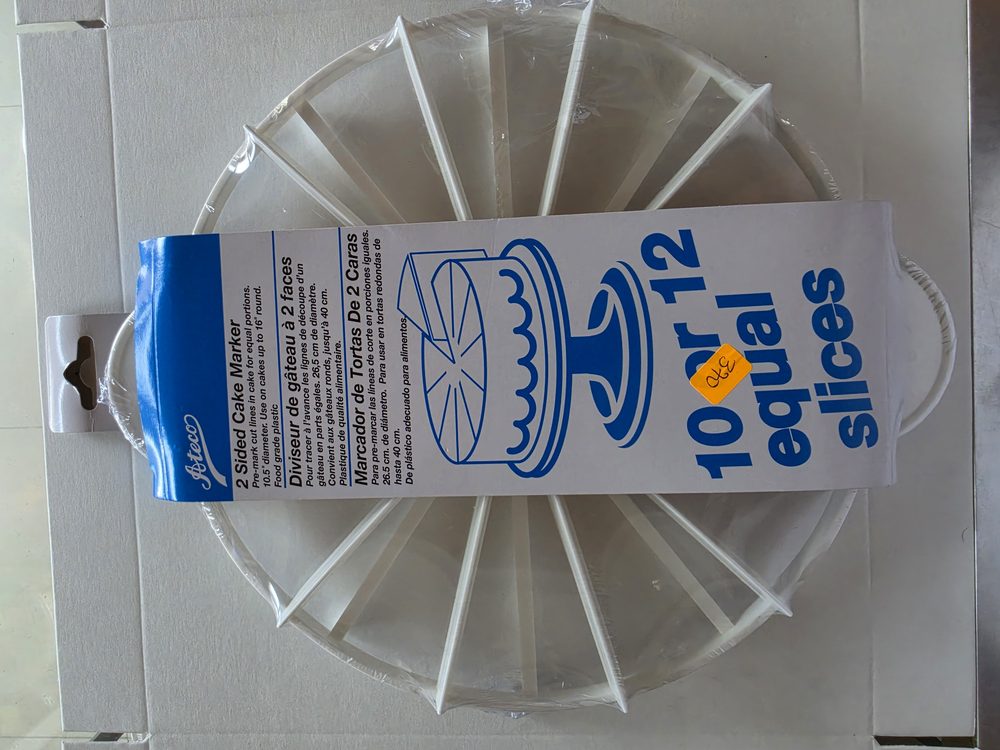 Marcador divisor de tortas de plástico blanco translúcido, redondo