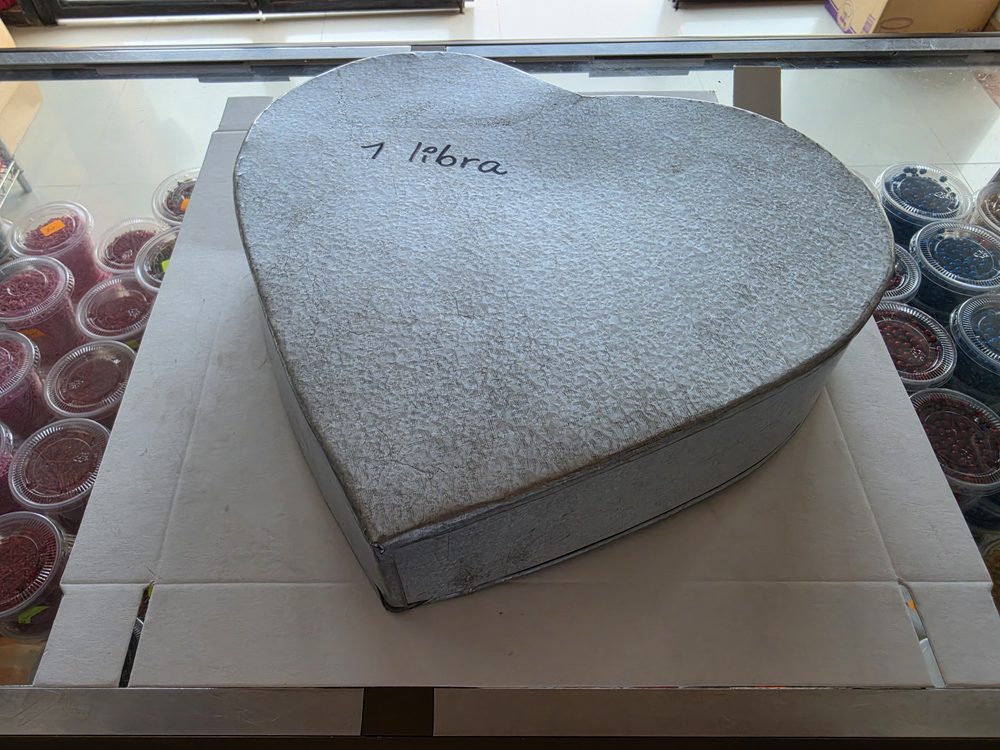 Molde de corazón de aluminio galvanizado, color gris plateado
