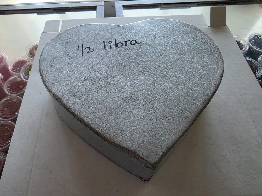 Molde de corazón de aluminio galvanizado, color gris plateado