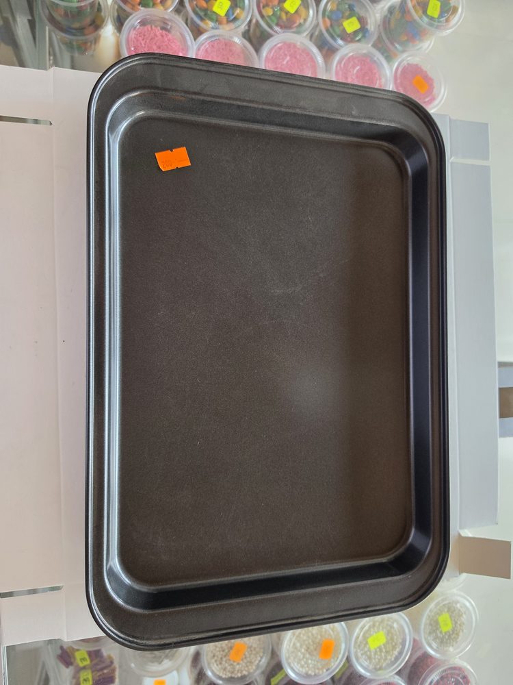 Bandeja o molde rectangular de metal antiadherente color negro